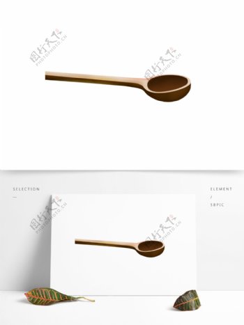 手绘木勺餐具设计可商用元素