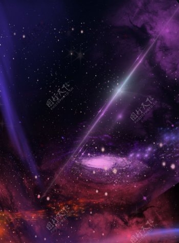 原创星空震撼蓝紫红感粒子星空背景