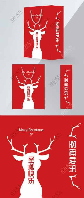 圣诞麋鹿红色包装