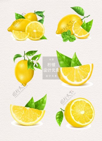 柠檬水果设计元素