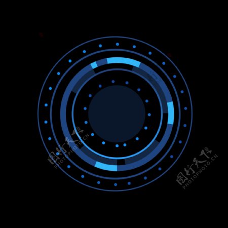 科技边框圆形蓝色未来感几何边框圆框对话框