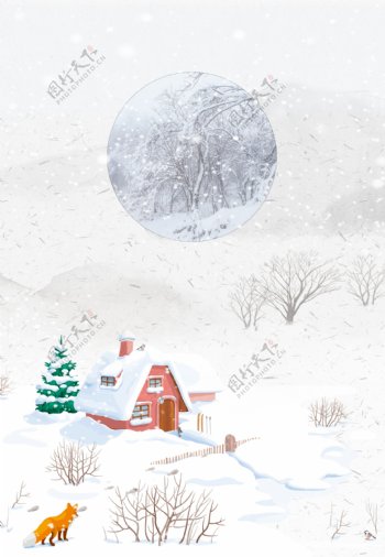 传统冬季大雪节气背景设计