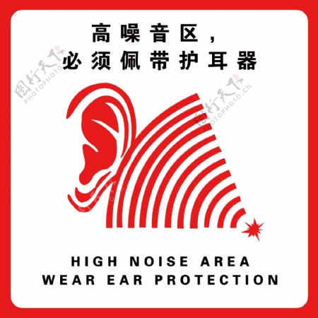 高噪音区必须佩戴护耳器