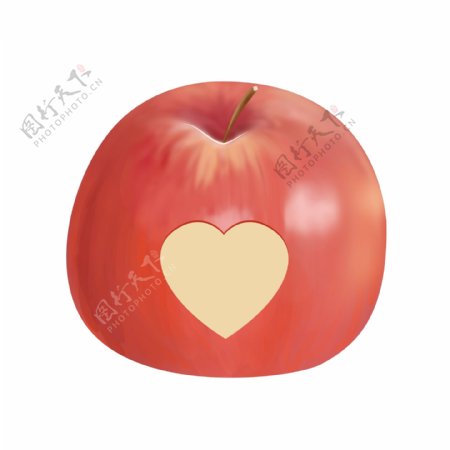 平安夜苹果爱心果肉形状装饰图案