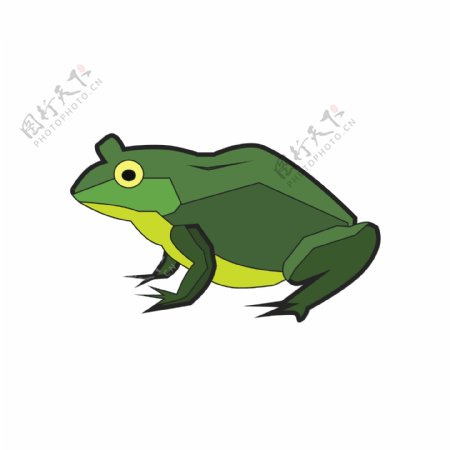 手绘一只蹲着的青蛙可商用元素