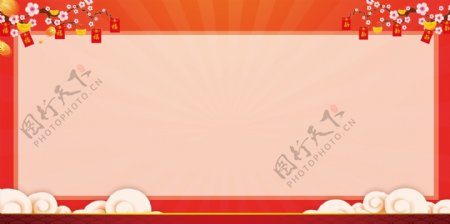 2019年中国风春节放假通知背景素材