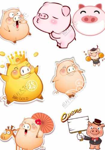 卡通猪动物图片海报png素材