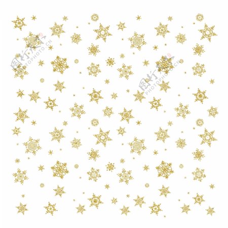 漂浮金色纹理雪花装饰图案唯美梦幻素材
