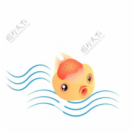 卡通可爱中国风金鱼