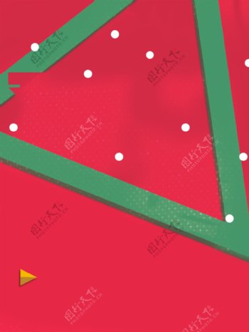 创意几何图形圣诞节红色背景