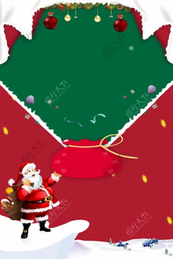 圣诞节促销红色雪花卡通banner背景