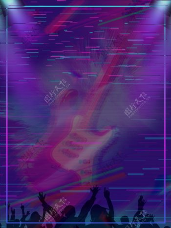 紫色梦幻音乐节宣传背景