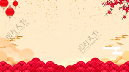 复古中国风春节新年背景图
