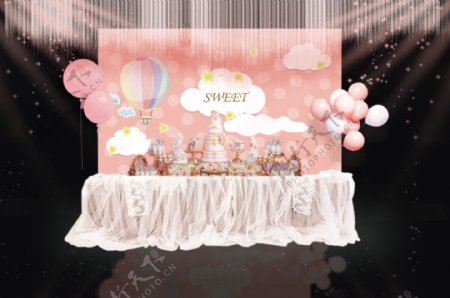 粉色气球婚礼效果图