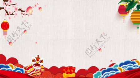 复古喜庆中国风春节背景图