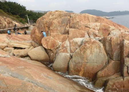 海边石头海浪岩石海边