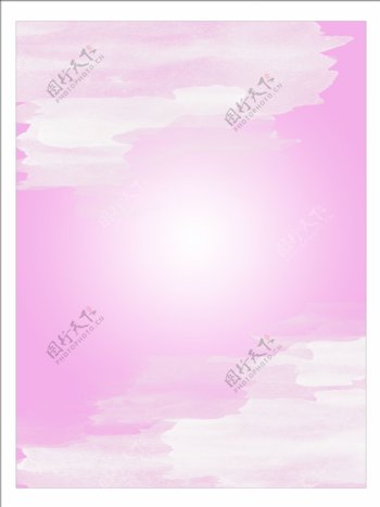 原创浪漫淡粉色系泼墨水彩边框背景素材