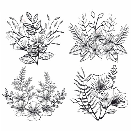 手绘植物花纹
