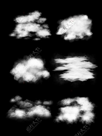 原创手绘实物质感真实云朵云彩套图