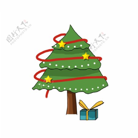 彩色圣诞树和礼物
