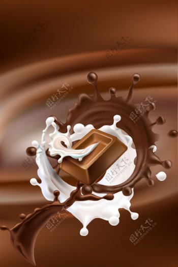 卡通手绘巧克力背景素材
