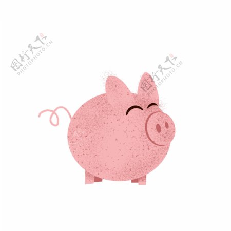 卡通粉红小猪复古设计