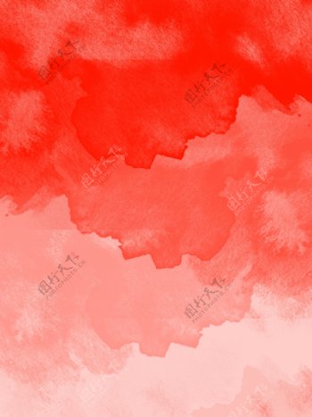 珊瑚红色系简约水彩泼墨背景