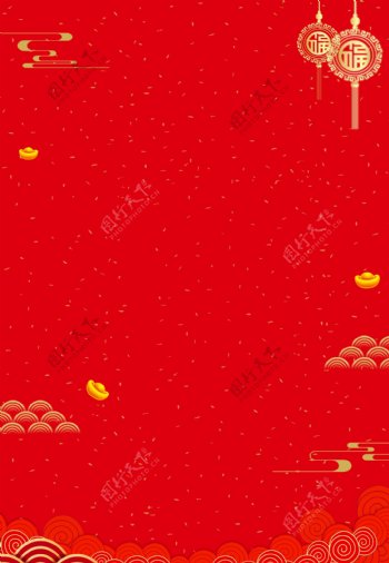 中国风红色猪年春节背景