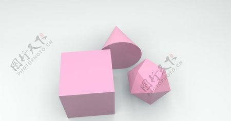 粉色几何体组合