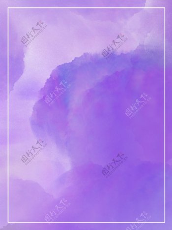 原创手绘水彩质感小清新紫色简约背景素材