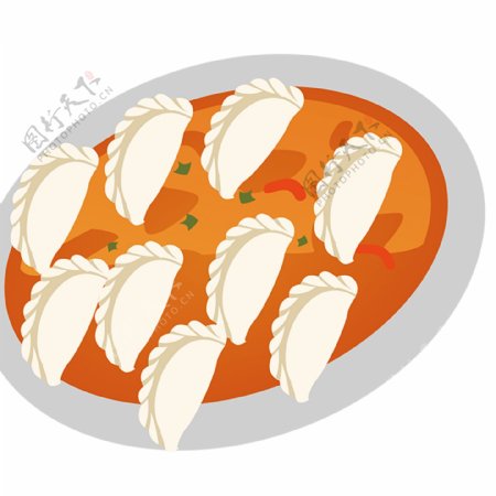 手绘一盘饺子设计