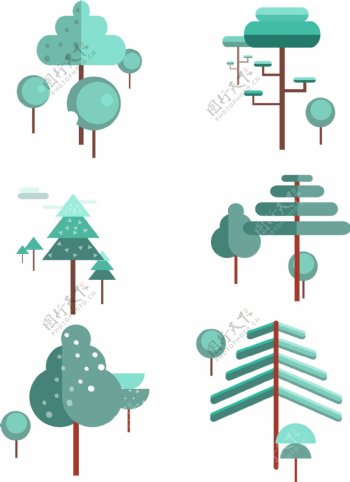 极简风树木冬季元素可商用