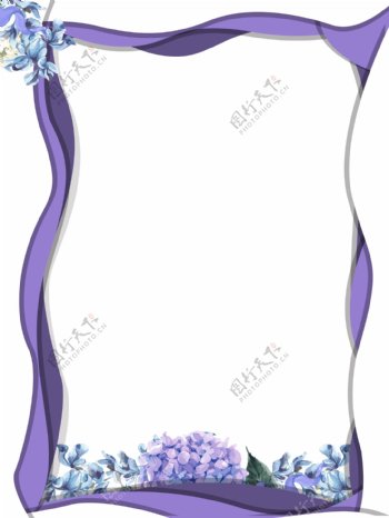 剪纸风紫色花朵背景设计