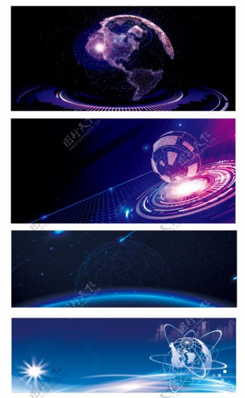 科技地球模型酷炫海报