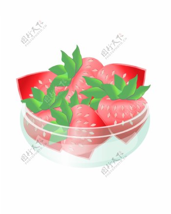 手绘红色的草莓边框