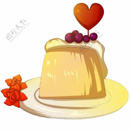 情人节浪漫蛋糕插画