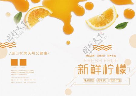 清新时尚柠檬水果画册封面