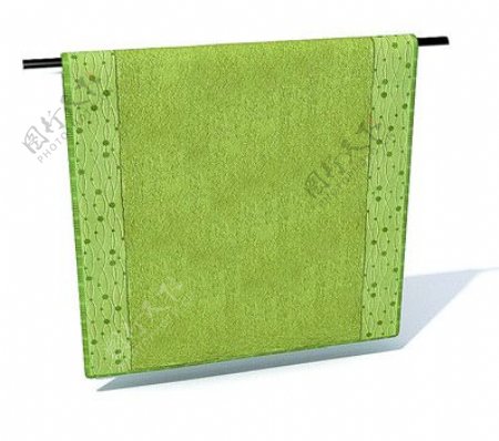 绿色朴实实用毛巾3d模型