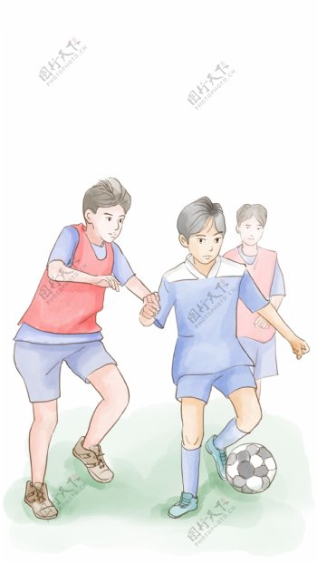 青少年踢足球