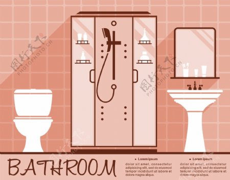 卫生间浴室矢量图