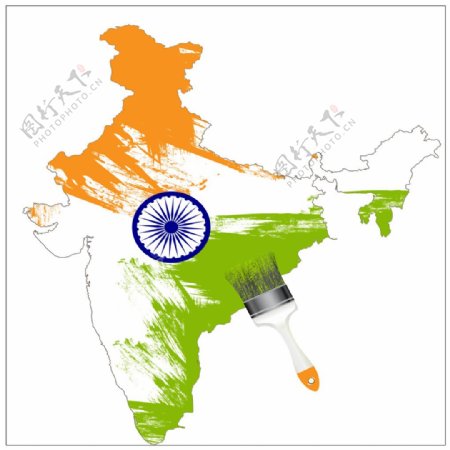 印度地图矢量素材