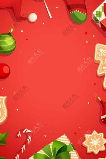 红色大气圣诞节背景设计