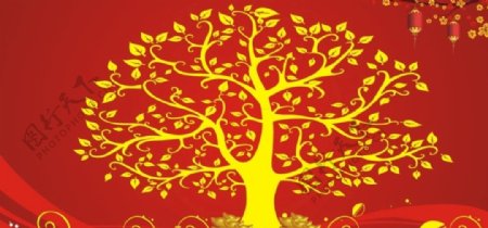 红包树招财树喜庆年会素材