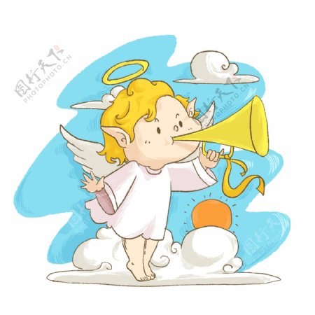 手绘可爱小天使卡通形象可商用
