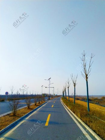 深秋时节的道路风景