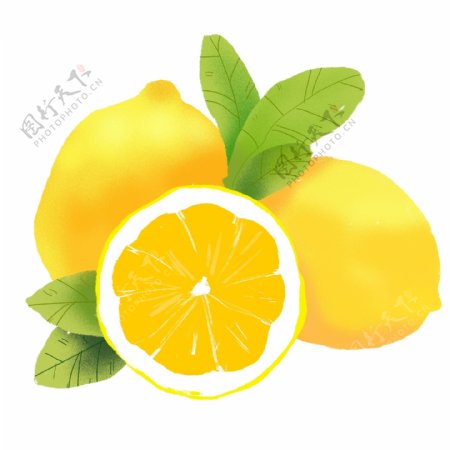 清新柠檬水果设计元素