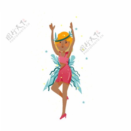 巴西狂欢节人物女人舞者插画元素