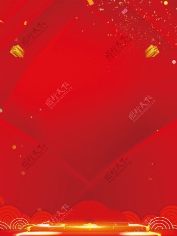 大红色传统新年背景设计
