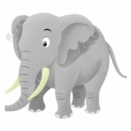 清新风卡通大象动物素材