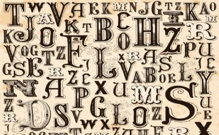 欧式复古英文字母